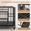 Foldable Heavy-Duty Metal Dog Cage Chew-proof Dog Crate with Lockable Universal Wheels