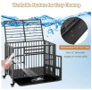 Foldable Heavy-Duty Metal Dog Cage Chew-proof Dog Crate with Lockable Universal Wheels