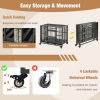 Foldable Heavy-Duty Metal Dog Cage Chew-proof Dog Crate with Lockable Universal Wheels