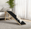PawHut Dog Ramp Pet Ramp for Bed, Non-Slip Carpet, Top Platform, 74" x 16" x 25", Natural