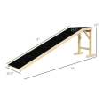 PawHut Dog Ramp Pet Ramp for Bed, Non-Slip Carpet, Top Platform, 74" x 16" x 25", Natural