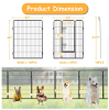 Dog Playpen Outdoor, 16 Panels Dog Pen 40" Height Dog Fence Exercise Pen with Doors for Large/Medium/Small Dogs, Portable Pet Playpen for Yard, R