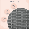 PawHut Wicker Dog House Outdoor Canopy Rattan Bed Water-resistant Cushion Gray