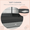 PawHut Wicker Dog House Outdoor Canopy Rattan Bed Water-resistant Cushion Gray