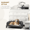 PawHut Comfortable Large Dog Couch Charcoal Gray with Foam Cushioning and Extra Pillow for Medium and Large Dogs