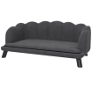 PawHut Comfortable Large Dog Couch Charcoal Gray with Foam Cushioning and Extra Pillow for Medium and Large Dogs