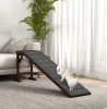 PawHut Dog Ramp Pet Ramp for Bed with Non-Slip Carpet, Top Platform, 74" x 16" x 25", Brown