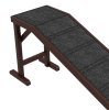 PawHut Dog Ramp Pet Ramp for Bed with Non-Slip Carpet, Top Platform, 74" x 16" x 25", Brown