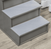 PawHut Pet Stairs Small Dog Steps for Couch Bed with Cushioned Cover Grey