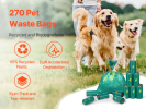 Thick Dog Poop Bags 270PCS Unscented Biodegradable Pet Waste Bags Refill Rolls