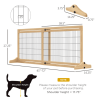 PawHut Freestanding Pet Gate Extra Wide 72" W x 27.25" H Dog Cat Barrier Natural
