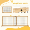 PawHut Freestanding Pet Gate Extra Wide 72" W x 27.25" H Dog Cat Barrier Natural
