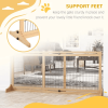 PawHut Freestanding Pet Gate Extra Wide 72" W x 27.25" H Dog Cat Barrier Natural