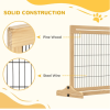 PawHut Freestanding Pet Gate Extra Wide 72" W x 27.25" H Dog Cat Barrier Natural