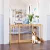 PawHut Freestanding Pet Gate Extra Wide 72" W x 27.25" H Dog Cat Barrier Natural