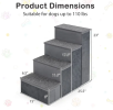 4-Step Dog Stairs Non-Slip Foldable Dog Ramp with Adjustable Steps