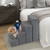 4-Step Dog Stairs Non-Slip Foldable Dog Ramp with Adjustable Steps