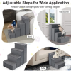 4-Step Dog Stairs Non-Slip Foldable Dog Ramp with Adjustable Steps