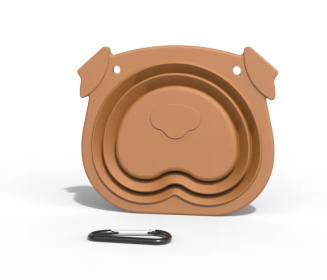 Silicone folding bowl dog automatic feeder outdoor travel portable dog food bowl pet supplies