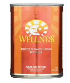 Wellness Pet Products Dog Food - Turkey And Sweet Potato Recipe - Case Of 12 - 12.5 Oz.