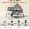 PawHut Elevated Dog Bed with Removable Canopy, Portable Outside Raised Pet Cot with Cooling Pad, Storage Bag, 36" x 29.5" x 35"