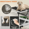PawHut Elevated Dog Bed with Removable Canopy, Portable Outside Raised Pet Cot with Cooling Pad, Storage Bag, 36" x 29.5" x 35"