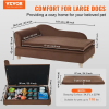 VEVOR Pet Sofa, Dog Couch for Large-Sized Dogs and Cats, Soft Velvety Dog Sofa Bed, 110 lbs Loading Cat Sofa, Dark Brown