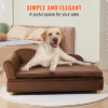 VEVOR Pet Sofa, Dog Couch for Large-Sized Dogs and Cats, Soft Velvety Dog Sofa Bed, 110 lbs Loading Cat Sofa, Dark Brown
