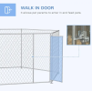 PawHut Outdoor Dog Run 13.4 x 11.5 ft with Lockable Door for Medium Large Dogs Silver