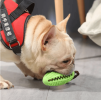 Food Dispenser Puppy Chewing Training Squeaky Leakage Ball Teething Toy Puzzle Dog Molars Clean Teeth Bite-Resistant Bouncy Ball Rubber Ball