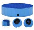 Foldable Dog Swimming Pool Blue 47.2"x11.8" PVC