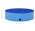 Foldable Dog Swimming Pool Blue 47.2"x11.8" PVC