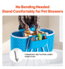 Foldable Dog Bathtub Elevated Light Blue Bathing Station for Small & Medium Pets