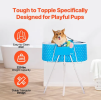 Foldable Dog Bathtub Elevated Light Blue Bathing Station for Small & Medium Pets