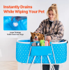 Foldable Dog Bathtub Elevated Light Blue Bathing Station for Small & Medium Pets