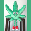 My Name is MJ, Cute Stuffed Parody Marijuana Leaf Dog Toy