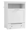 PawHut Pet Feeder Station with Storage, Dog Food Storage Container with 2 Raised Dog Bowls, White