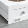 PawHut Pet Feeder Station with Storage, Dog Food Storage Container with 2 Raised Dog Bowls, White
