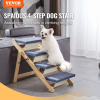 VEVOR Wood Pet Stairs/Pet Steps, 2-in-1 Foldable Wooden Dog Stair for Beds, Sofa and Cars, Dog Stairs & Ramp with 4 Steps for Small Medium Large