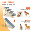 VEVOR Wood Pet Stairs/Pet Steps, 2-in-1 Foldable Wooden Dog Stair for Beds, Sofa and Cars, Dog Stairs & Ramp with 4 Steps for Small Medium Large