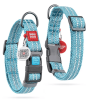 Reflective Cotton Dog Collar Eco Friendly Alt to Nylon Collar for Small Medium and Large Dogs 10-16 inch Neck x 4/5 inch Wide Blue Color