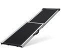 Foldable Aluminum Dog Car Step Ramp, Dog Ramp Climbing Ladder with PVC Handle, Non-slip Foot Mats for Most Sized Dogs, Pet Ramp Ladder, Black