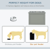 PawHut Raised Dog Feeding Station with 2 Stainless Steel Bowls and Storage for Large Dogs and Other Large Pets Gray