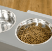 PawHut Raised Dog Feeding Station with 2 Stainless Steel Bowls and Storage for Large Dogs and Other Large Pets Gray