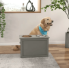 PawHut Raised Dog Feeding Station with 2 Stainless Steel Bowls and Storage for Large Dogs and Other Large Pets Gray