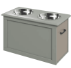 PawHut Raised Dog Feeding Station with 2 Stainless Steel Bowls and Storage for Large Dogs and Other Large Pets Gray