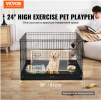 Dog Playpen 4 Panels Foldable Metal Dog Exercise Pen with Bottom Pad 36 in