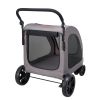 Pet Stroller, 4 Wheels Dog Stroller with Brakes, 160lbs Weight Capacity