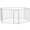 PawHut Outdoor Dog Run 13.4 x 11.5 ft with Lockable Door for Medium Large Dogs Silver