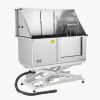 Electric Lift Dog Washing Station, 50Inch Professional Stainless Steel Pet Grooming Tub w/ Non-Slip Drain Board